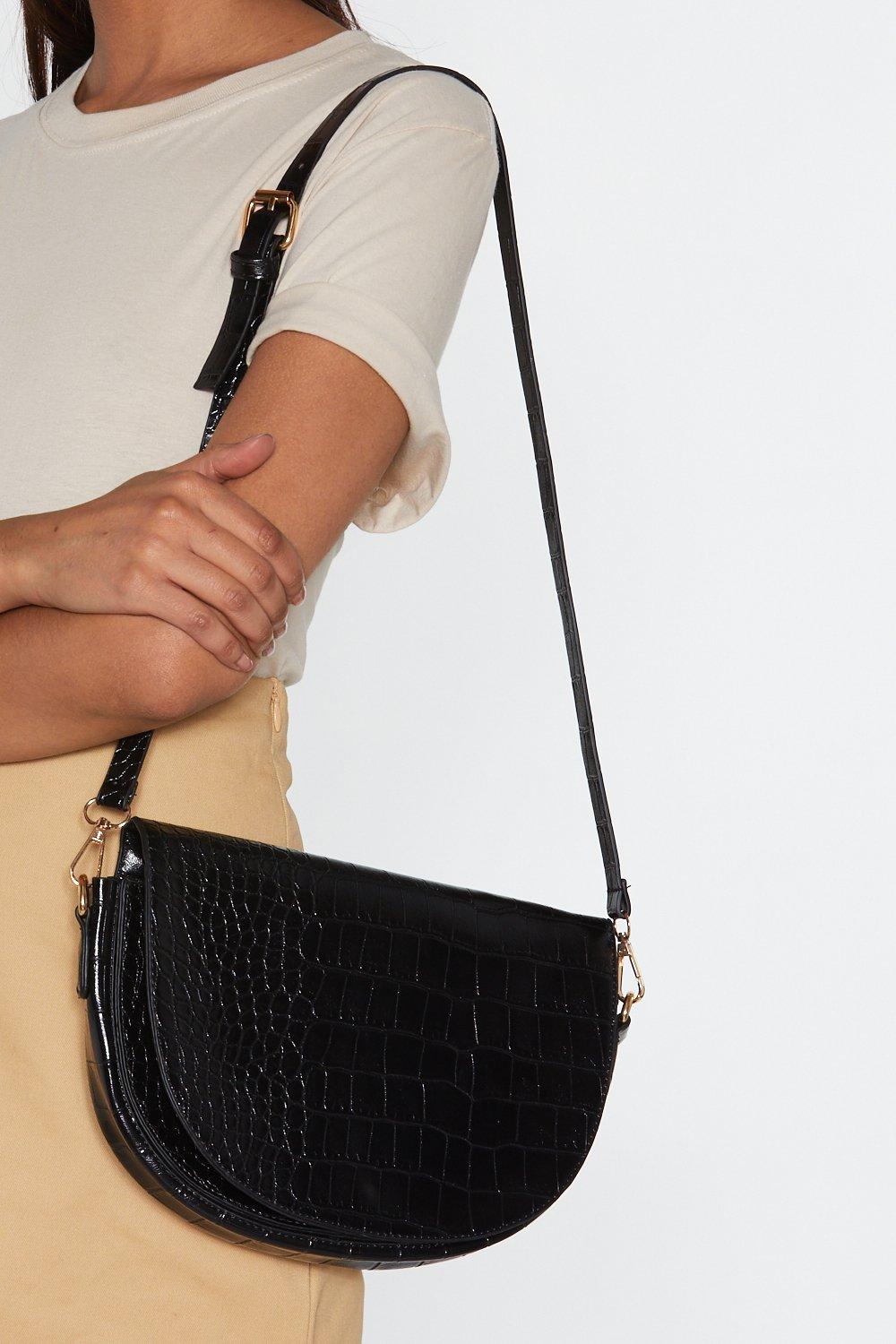 black half moon crossbody bag