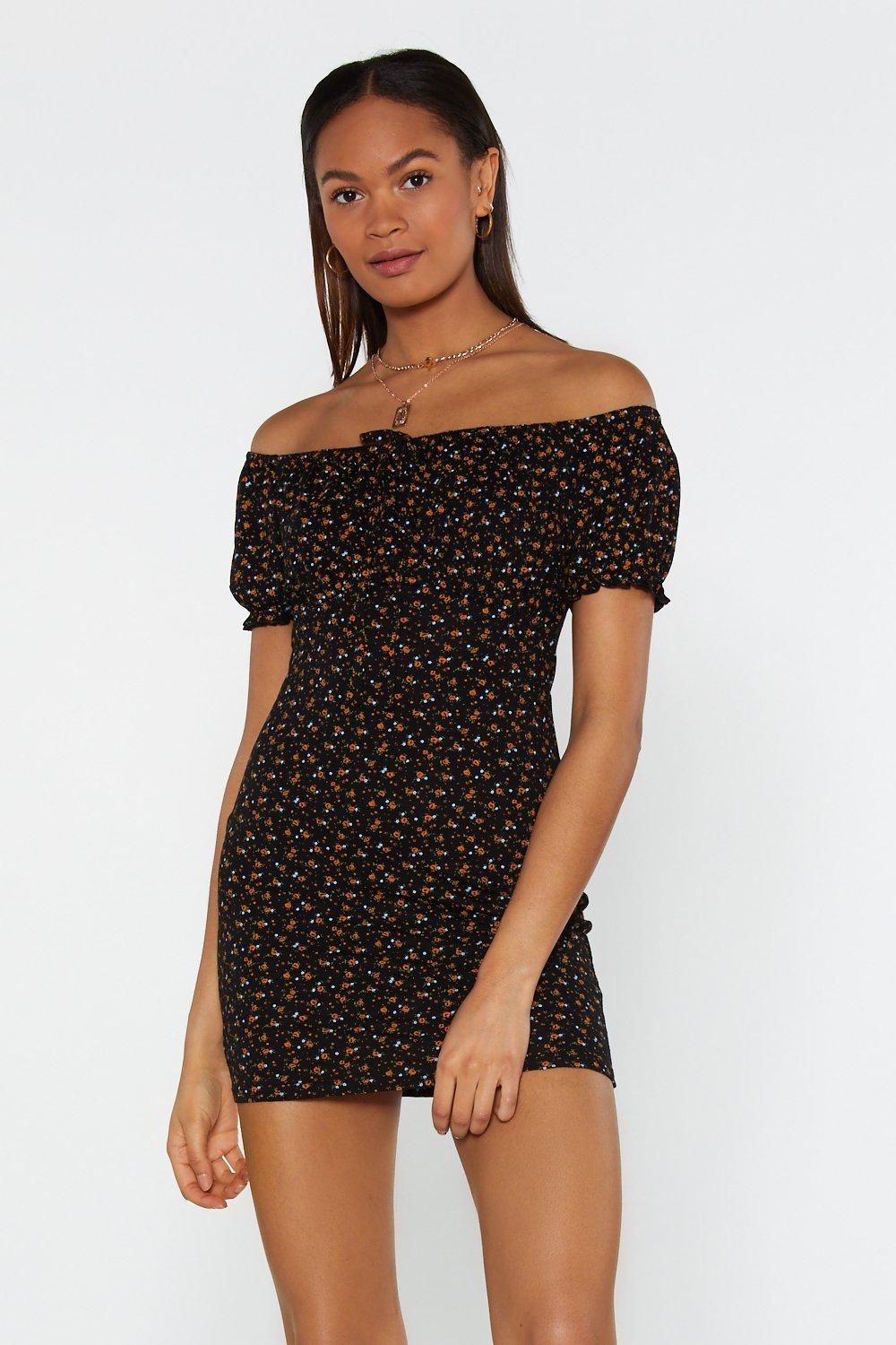 nasty gal off the shoulder dress