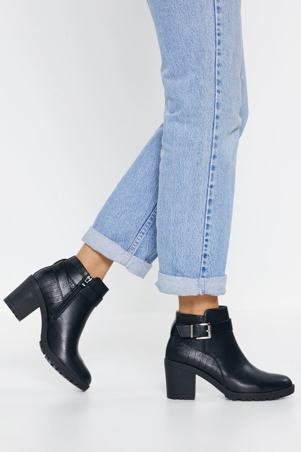 buckle ankle boots