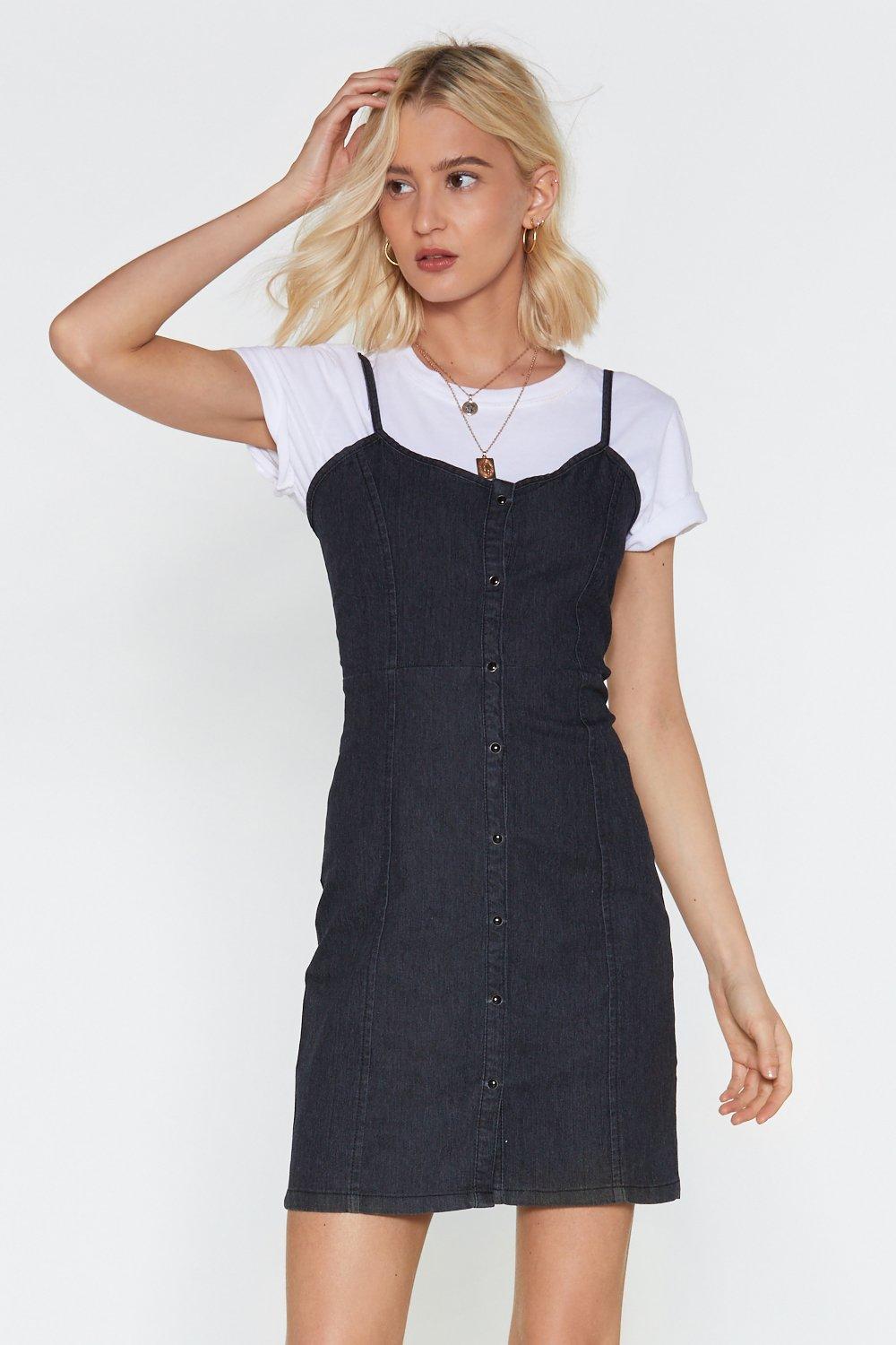 black denim mini dress