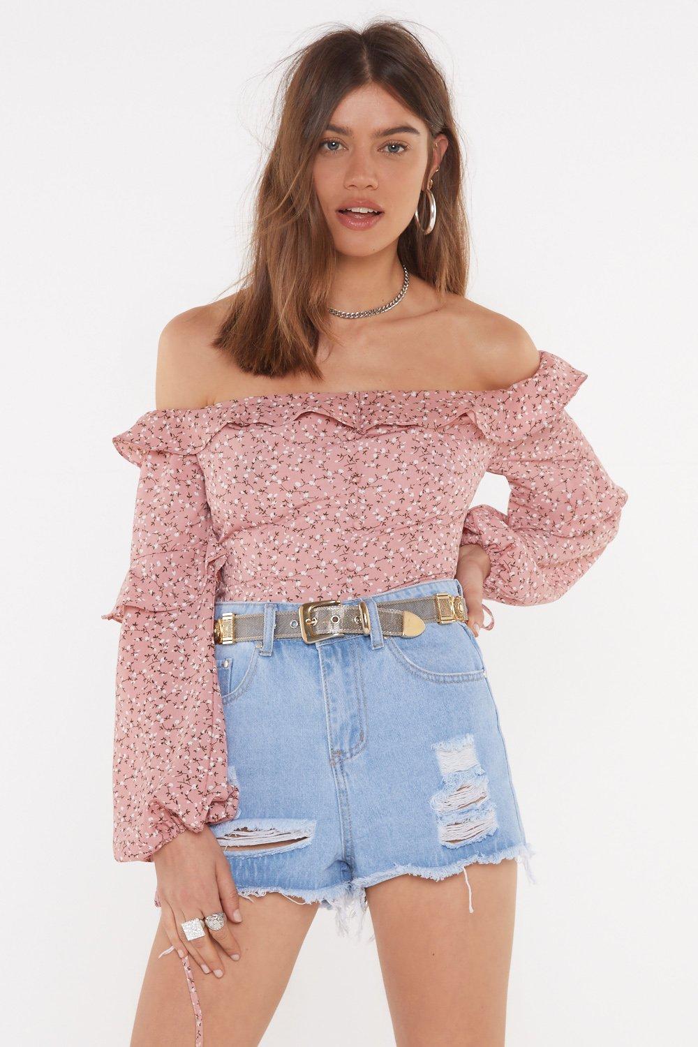 Buddy Up Floral Off The Shoulder Blouse Nasty Gal