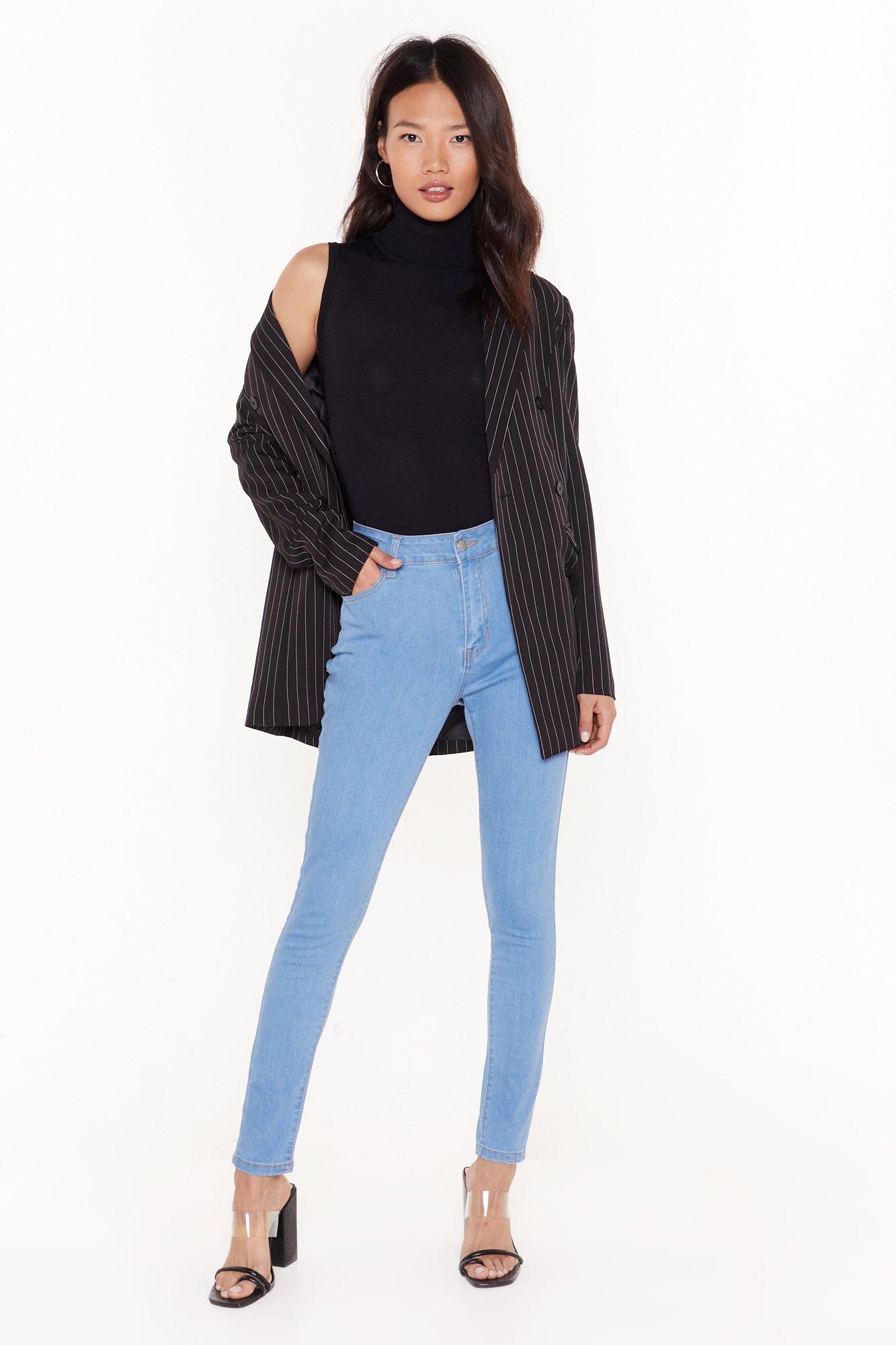 light blue tight jeans