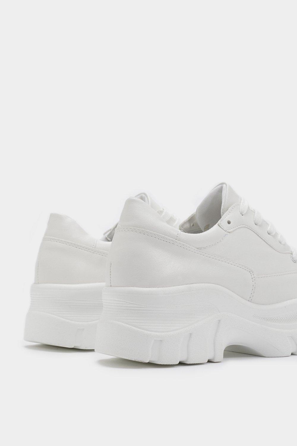 white nike platform trainers