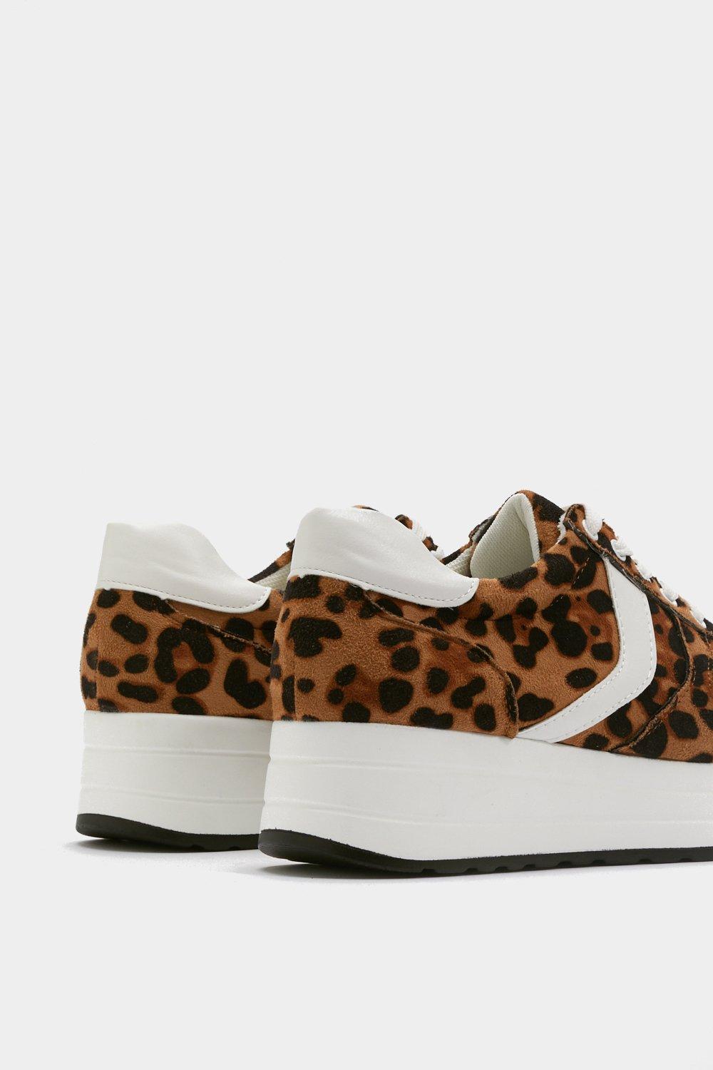 leopard print flatform trainers
