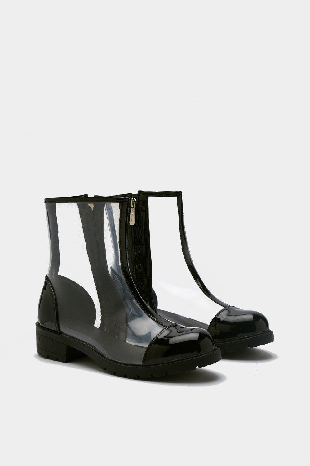 bottine transparente noir