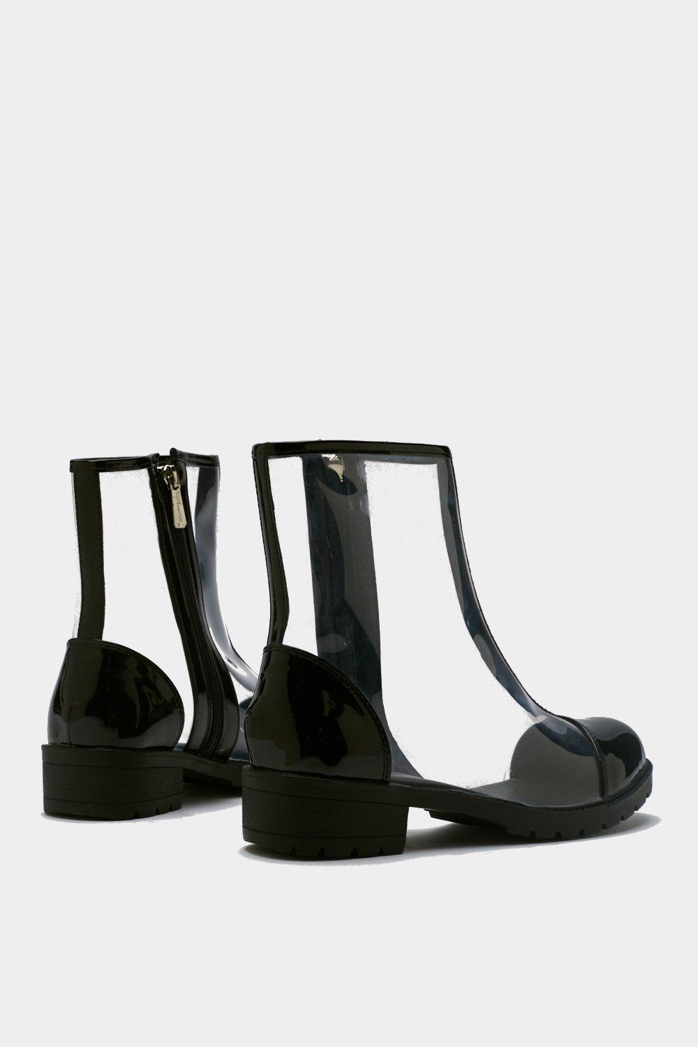 bottine transparente noir