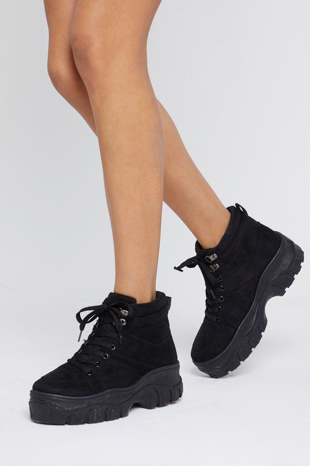 chunky black sneakers