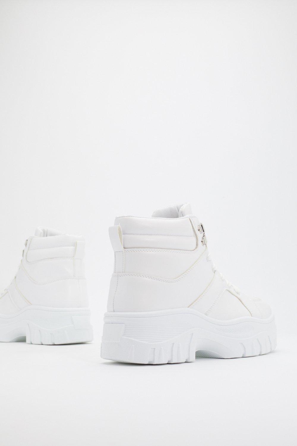 white chunky sneaker boots