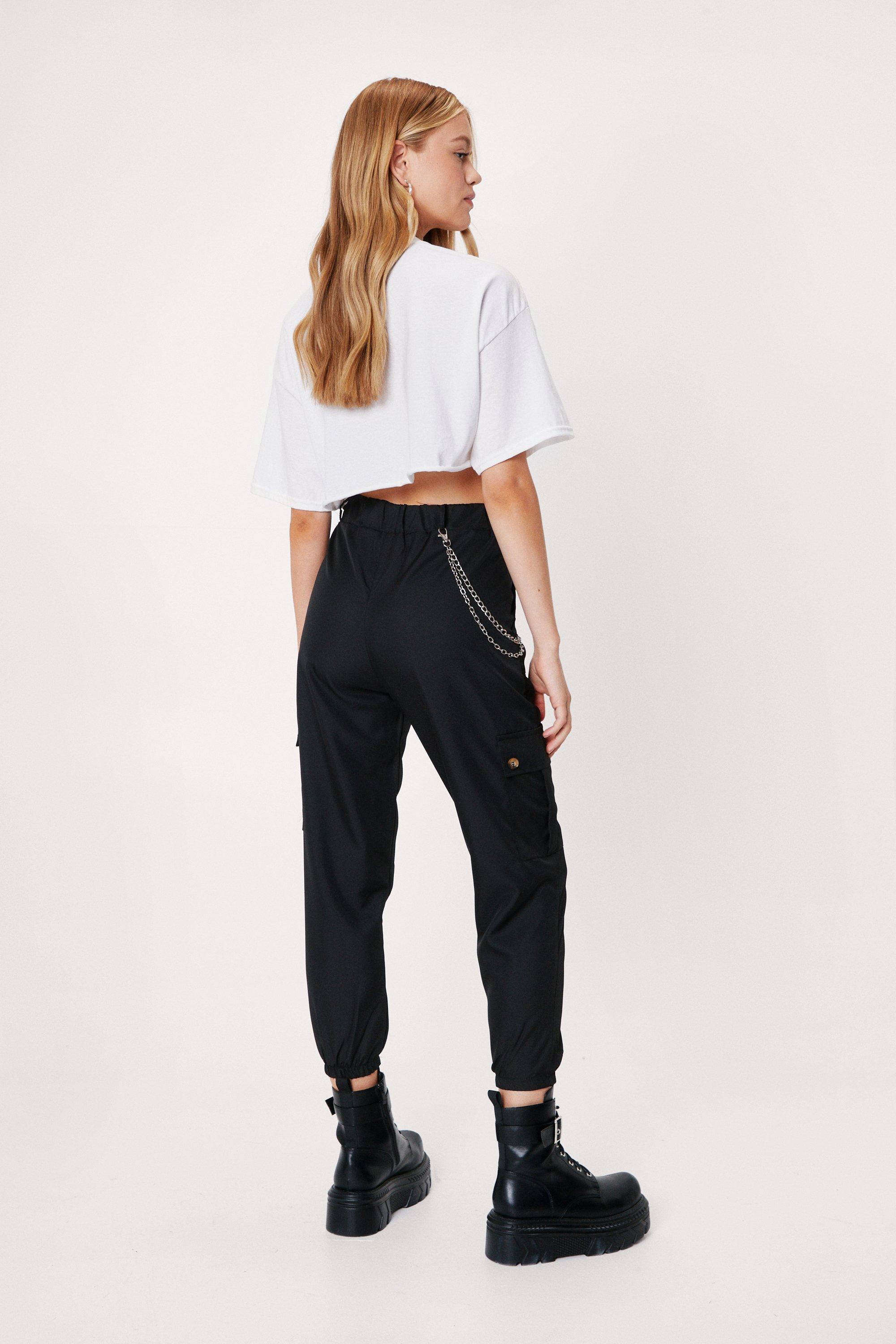 black chain cargo pants