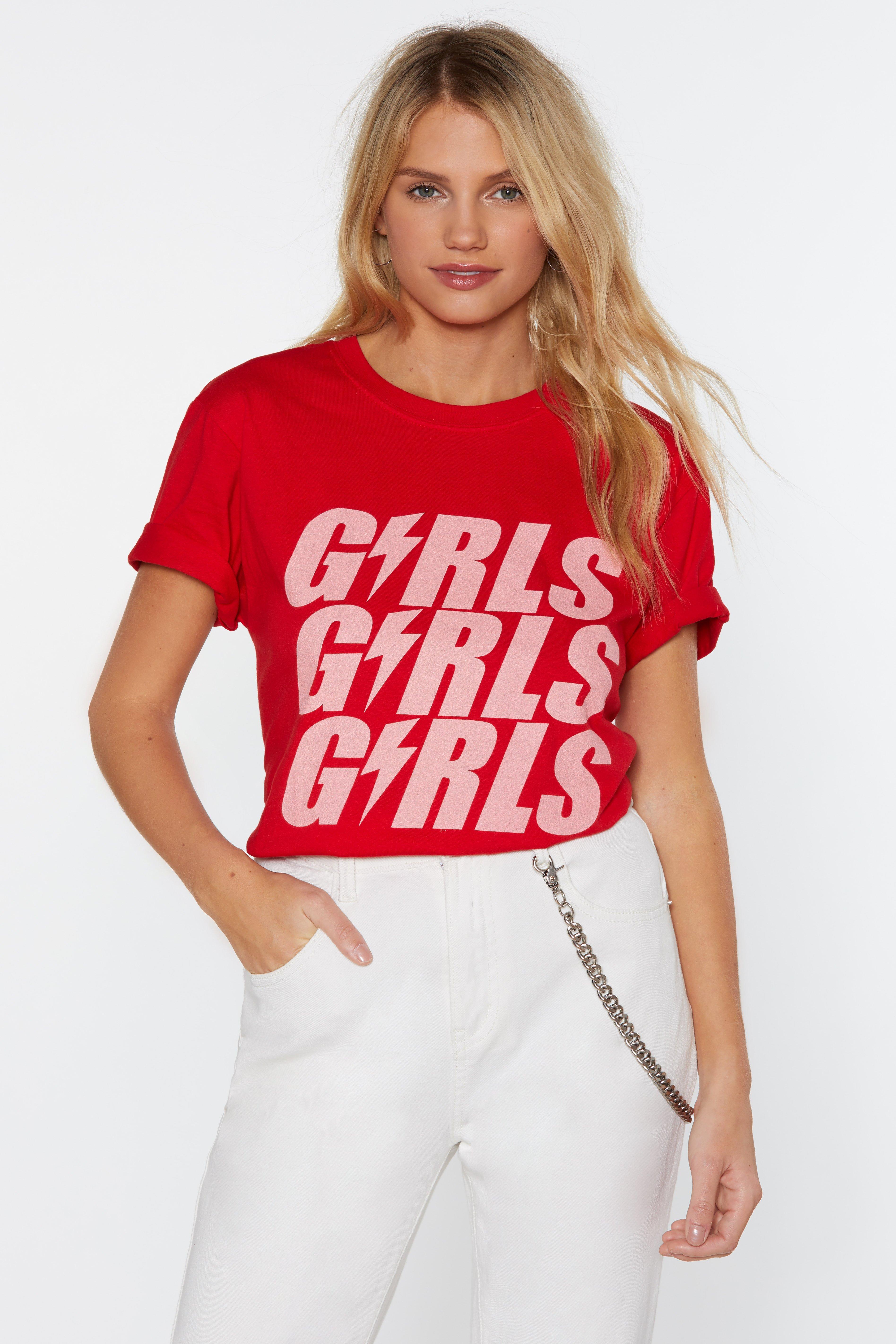 girls red tee