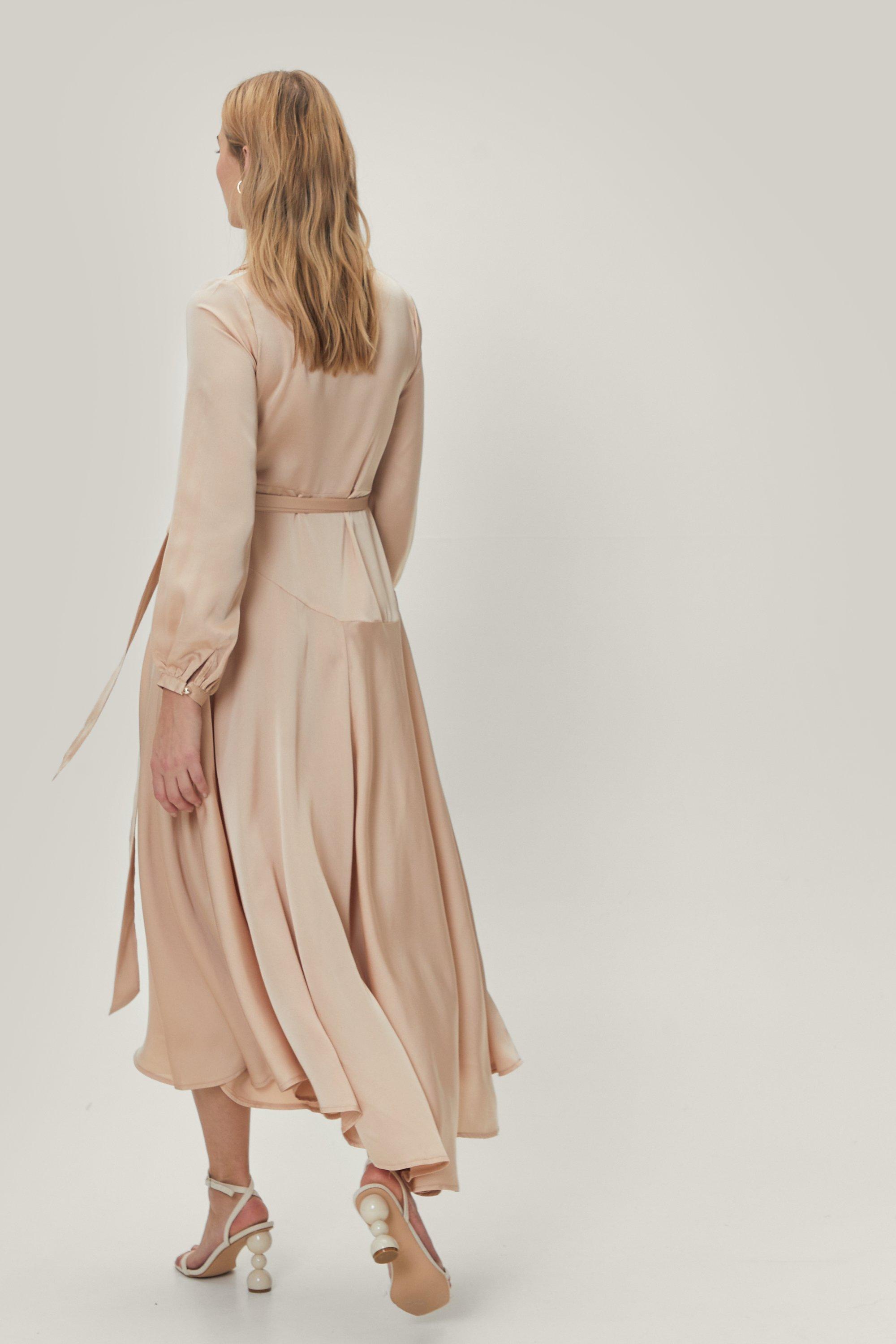 satin maxi dress champagne