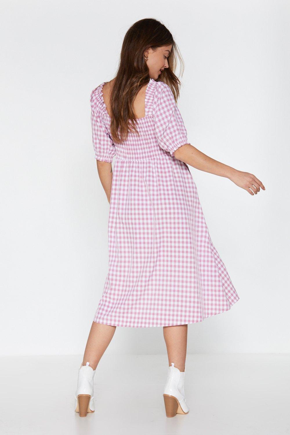 pink gingham sundress