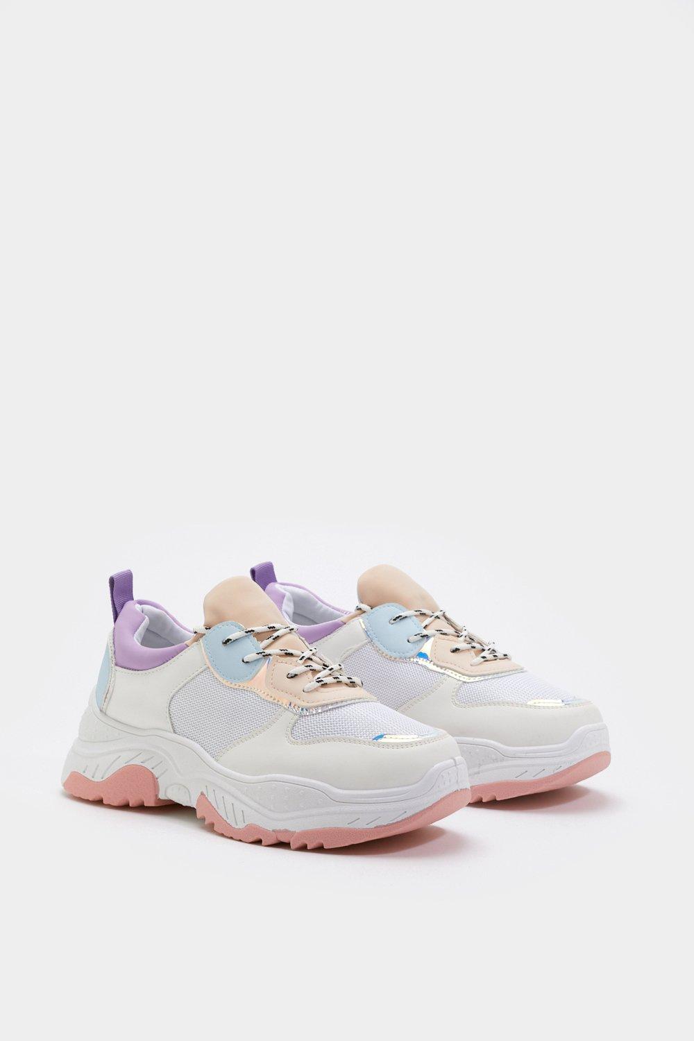purple chunky sneakers