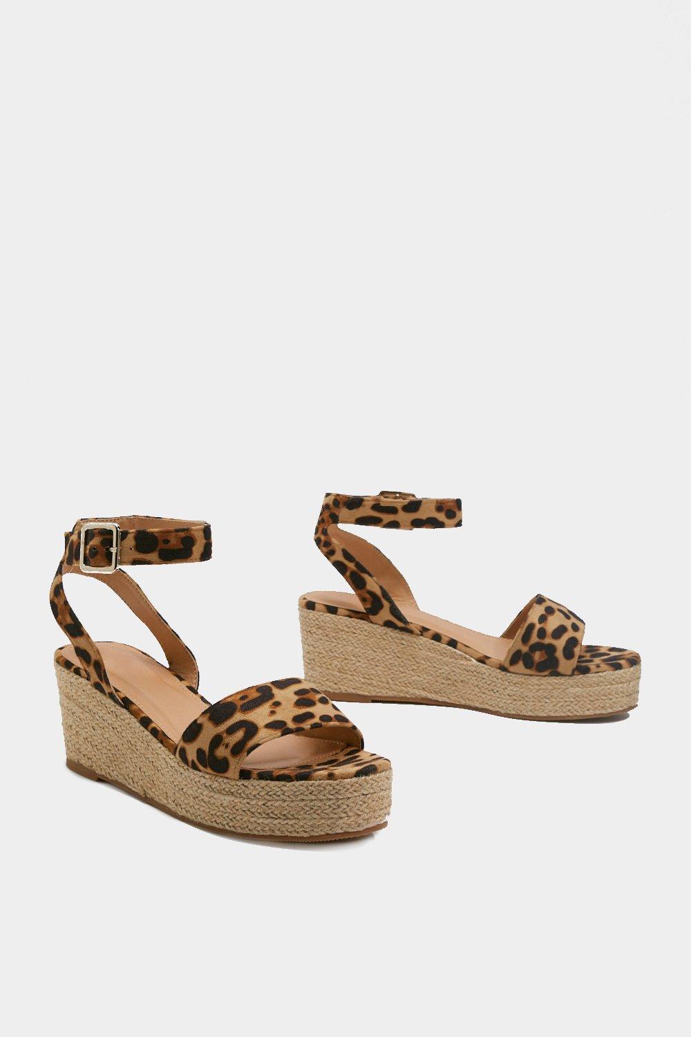 leopard wedge heels