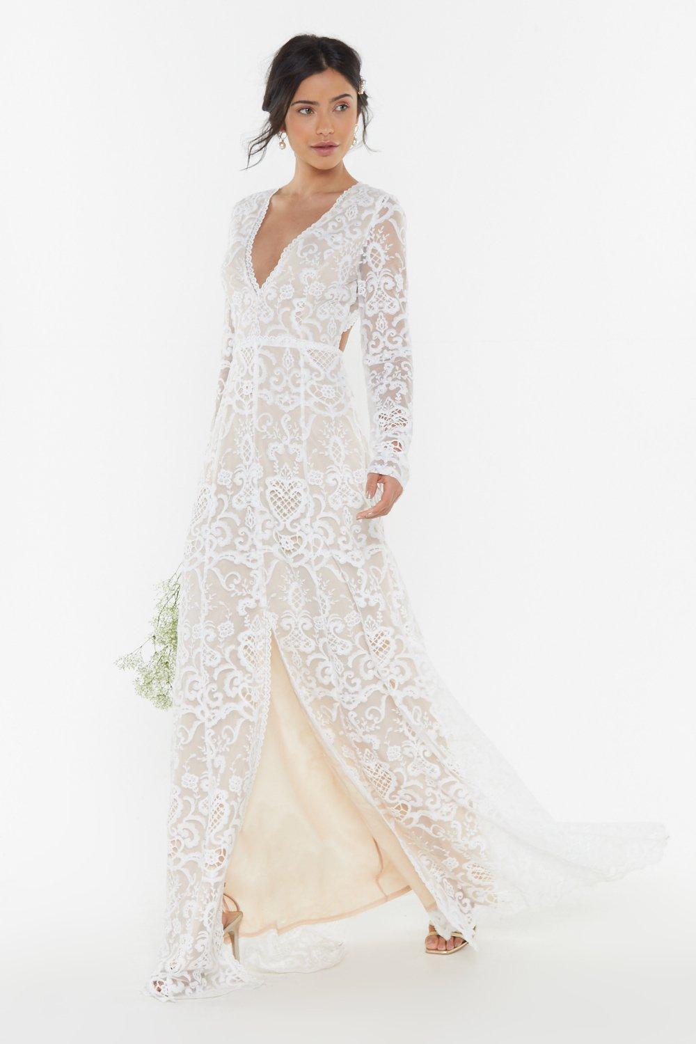 Bride It Out Bridal Crochet Dress Nasty Gal