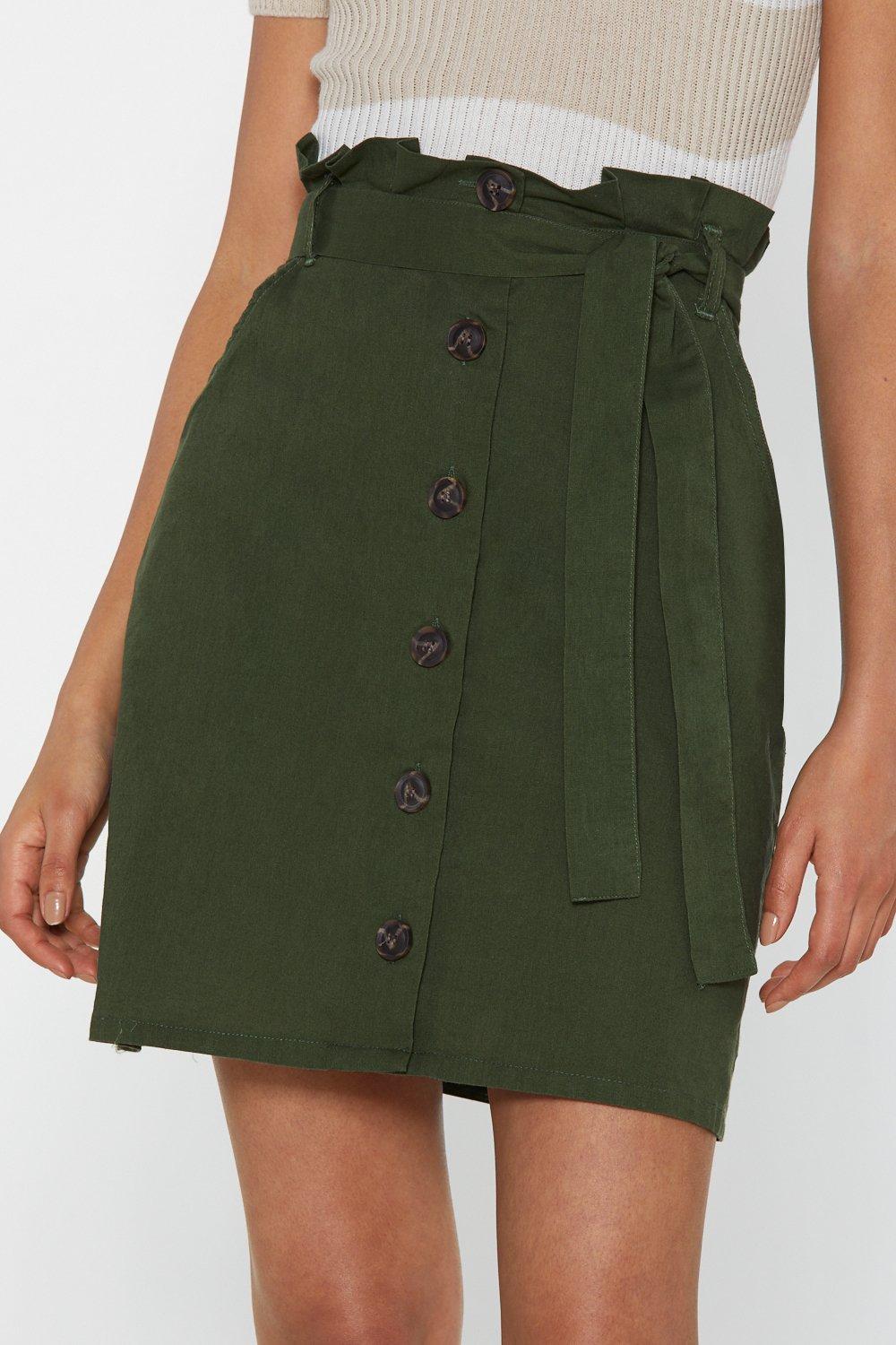 button paperbag skirt