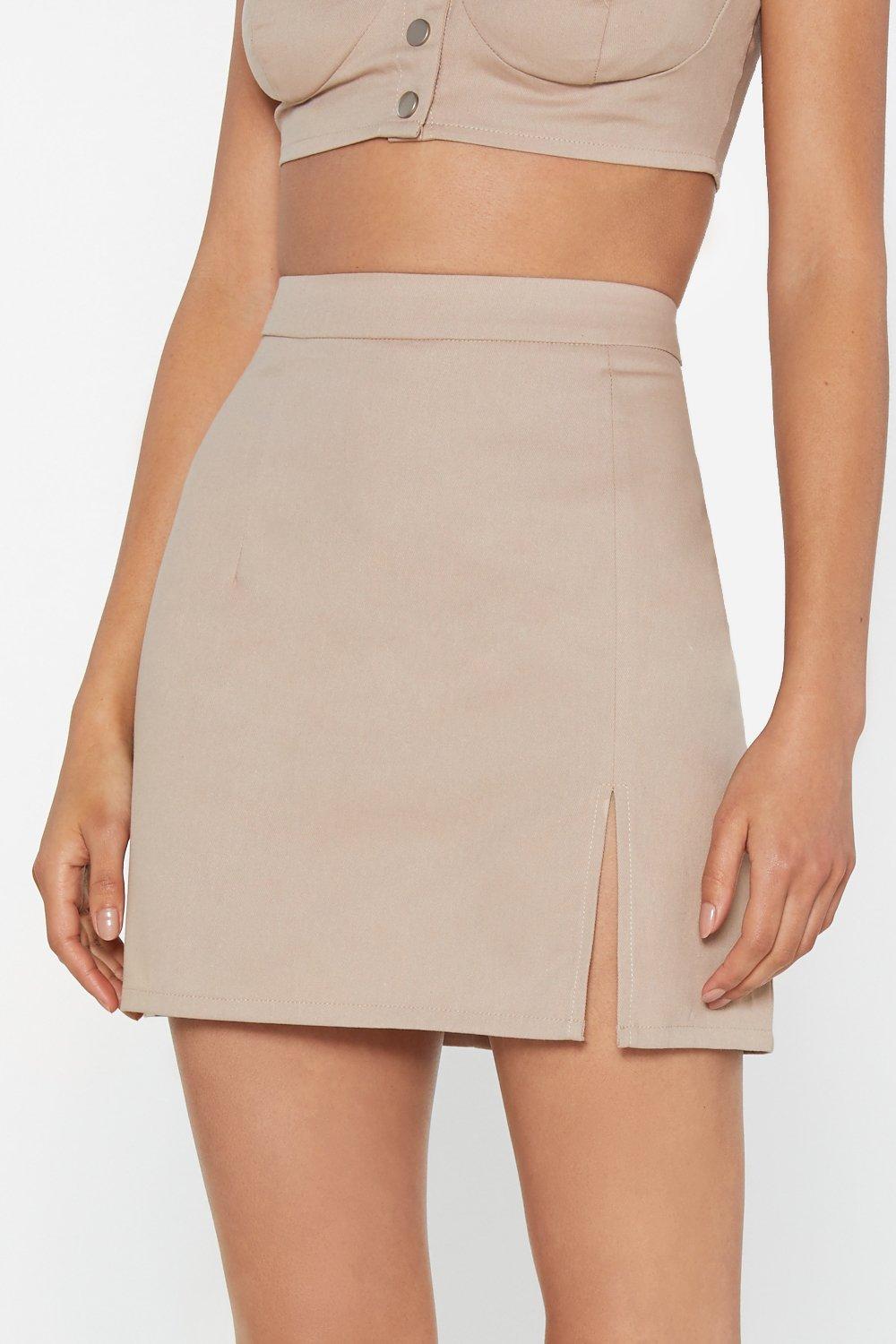 slit mini skirt