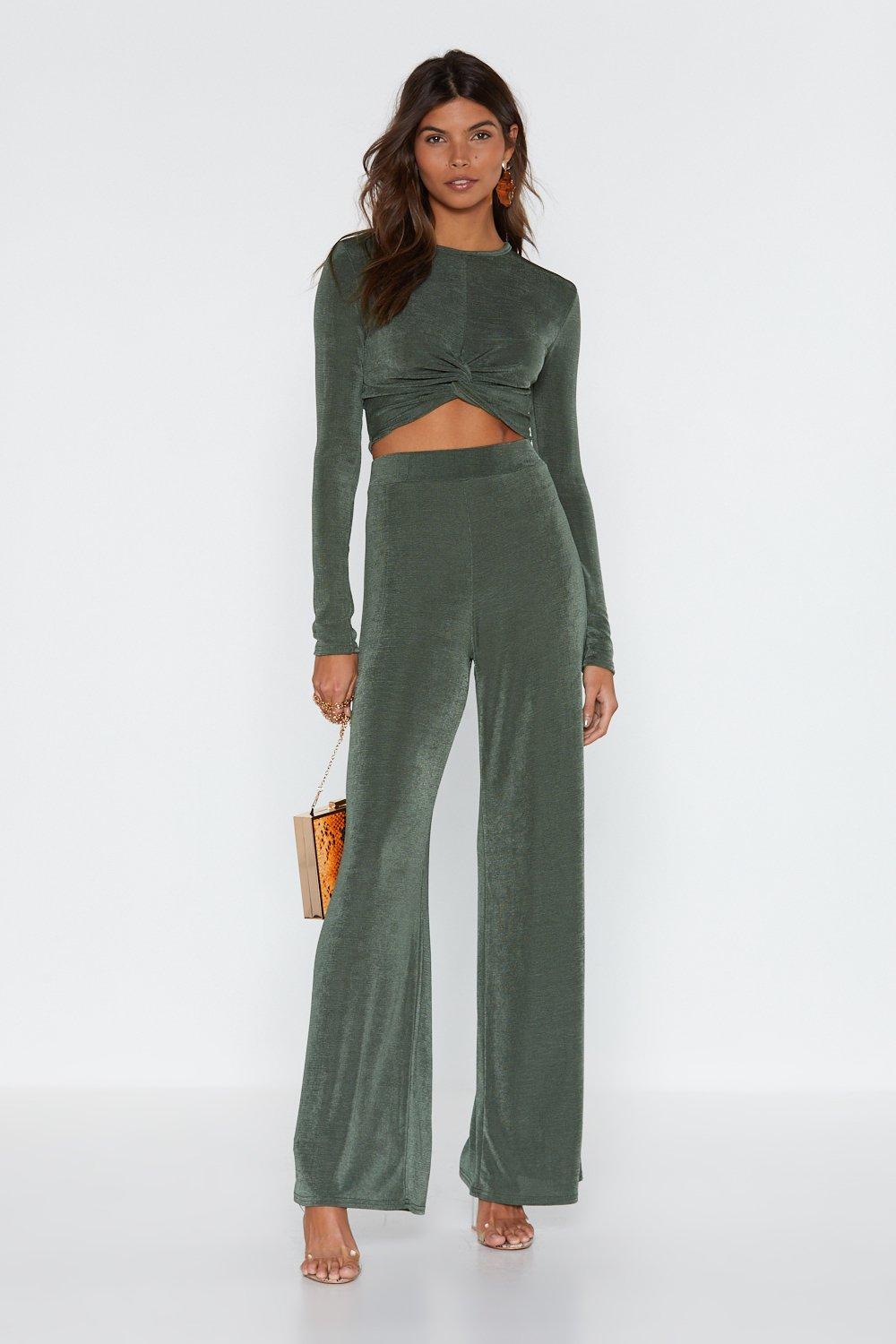 crop top and pants set formal