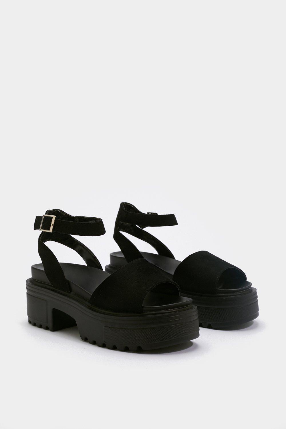 nasty gal black platform sandals