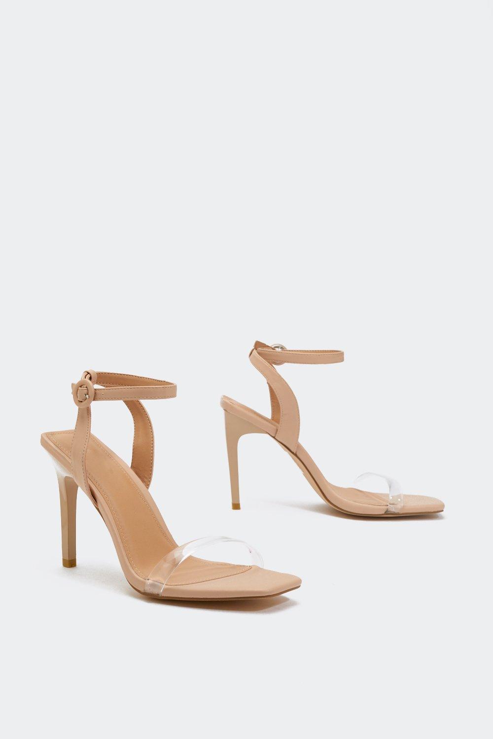 perspex strappy heels