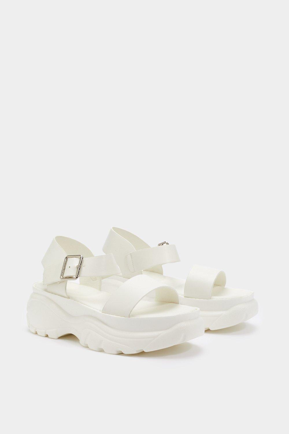 nasty gal white platform sandals
