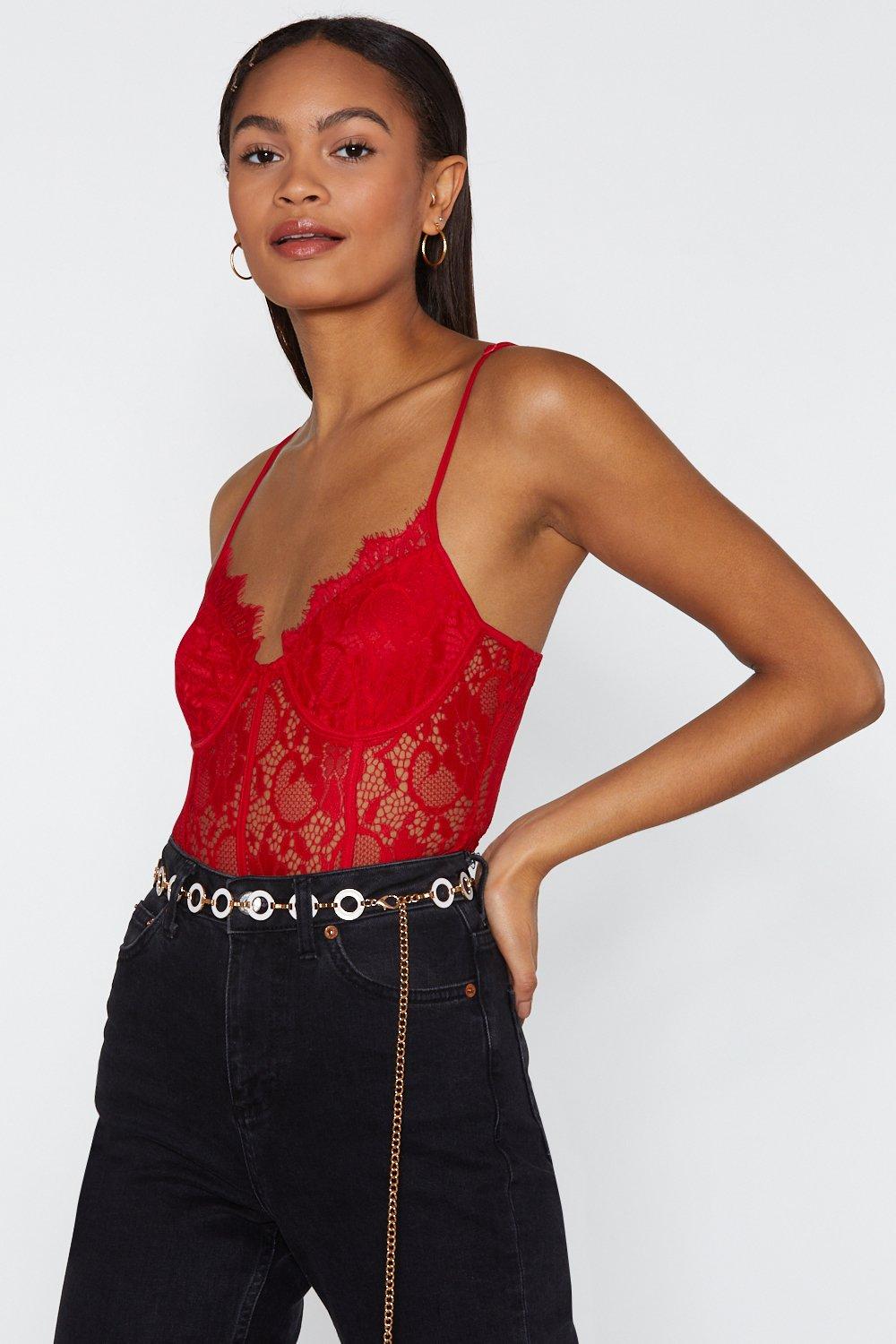 cupped lace bodysuit