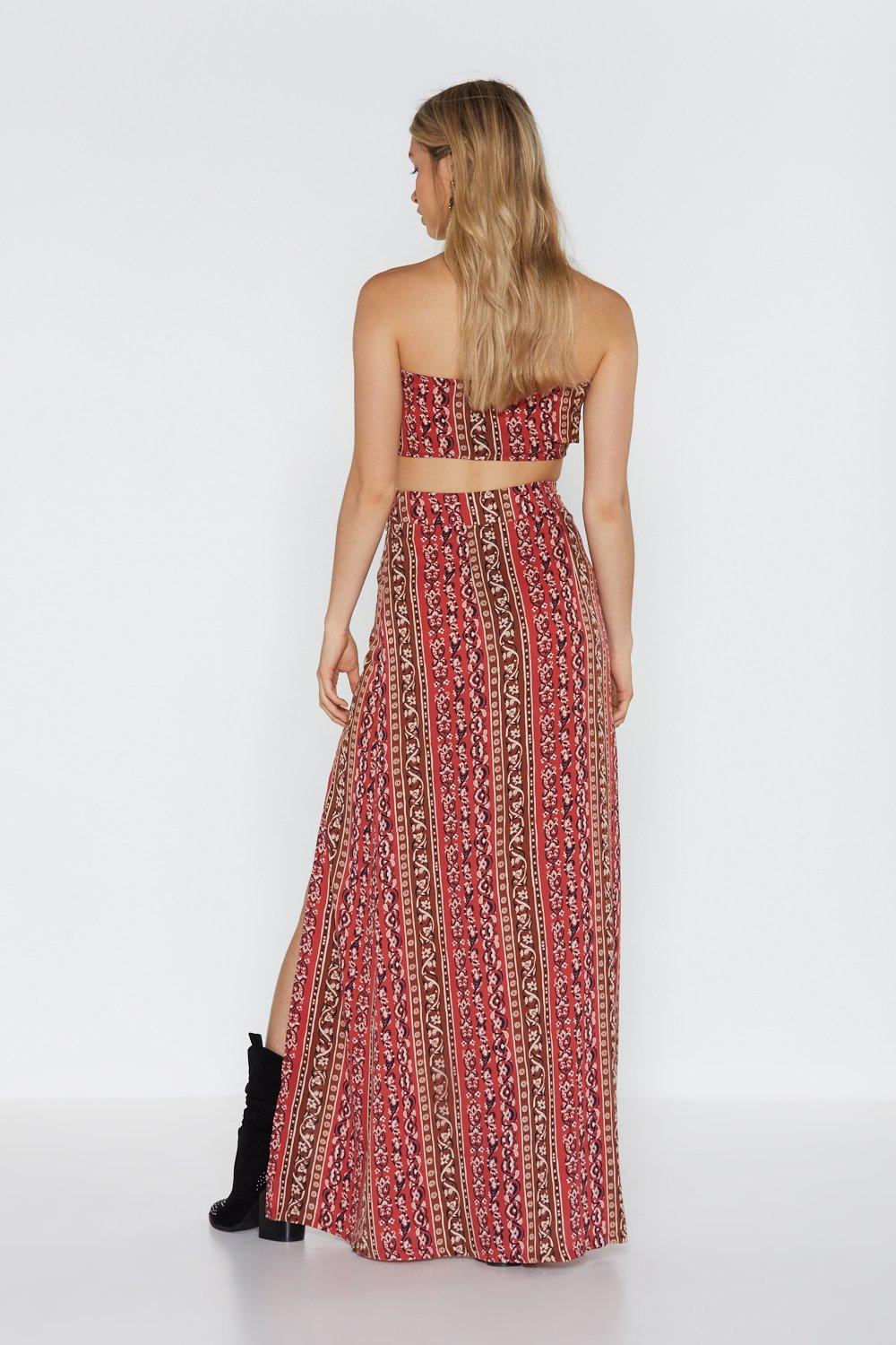 bandeau and maxi skirt set