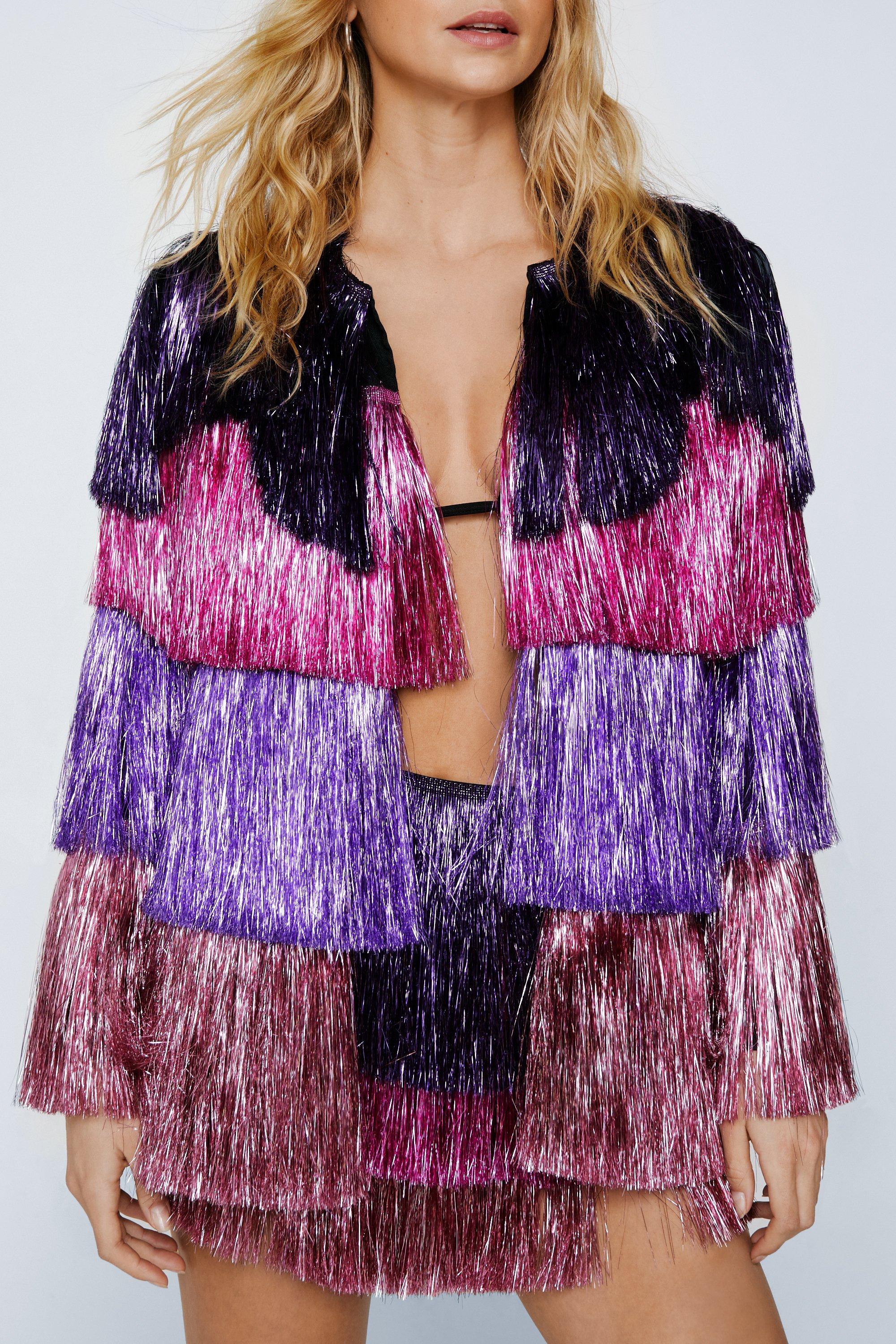 Party Crasher Multicolored Fringe Jacket Nasty Gal