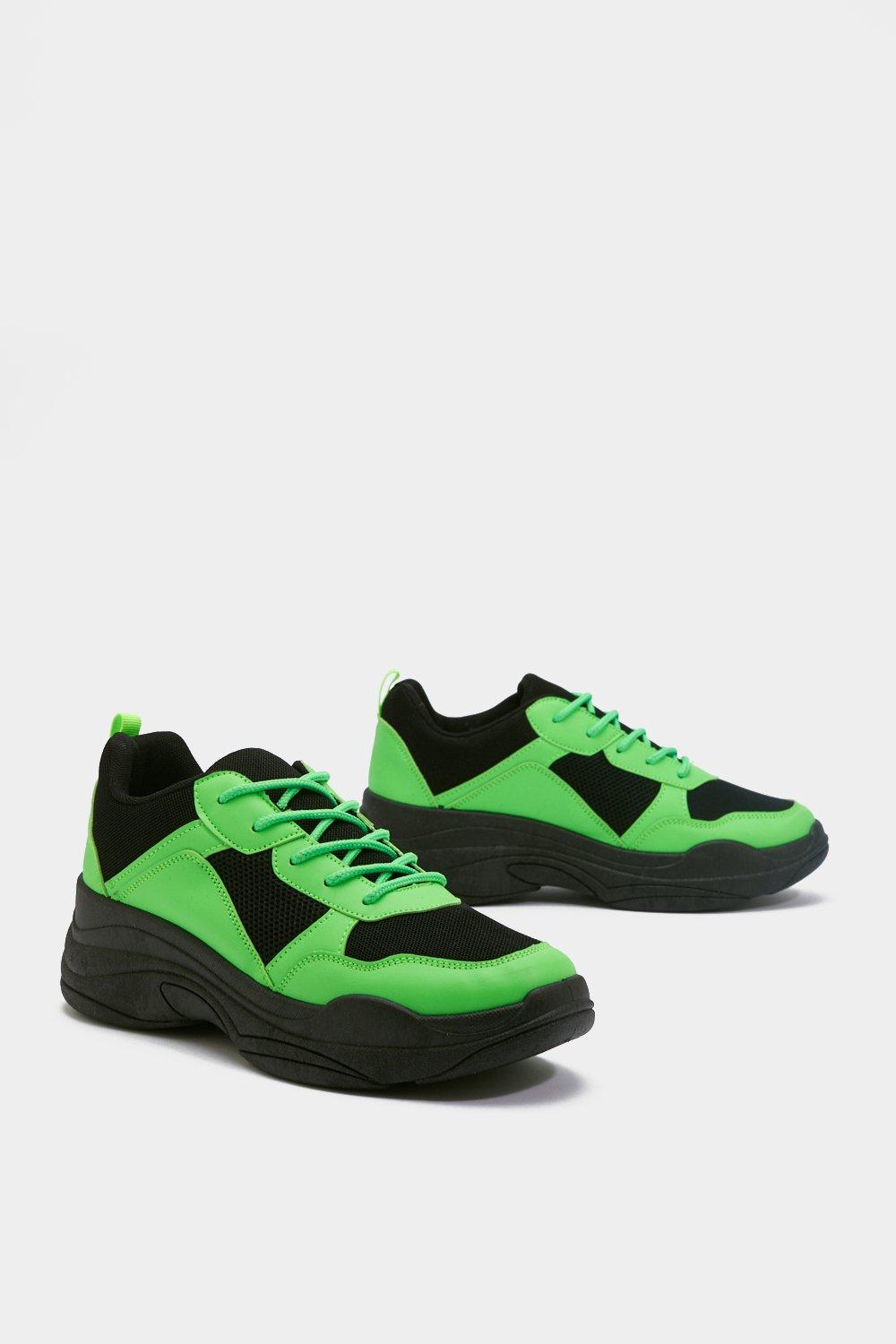 green chunky trainers