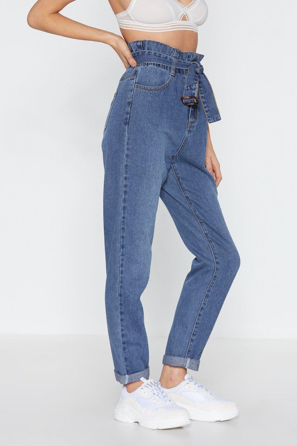 paperbag mom jeans