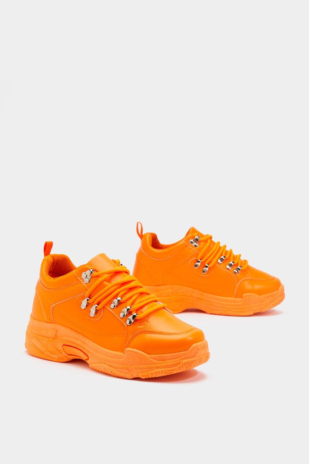 orange chunky sneakers