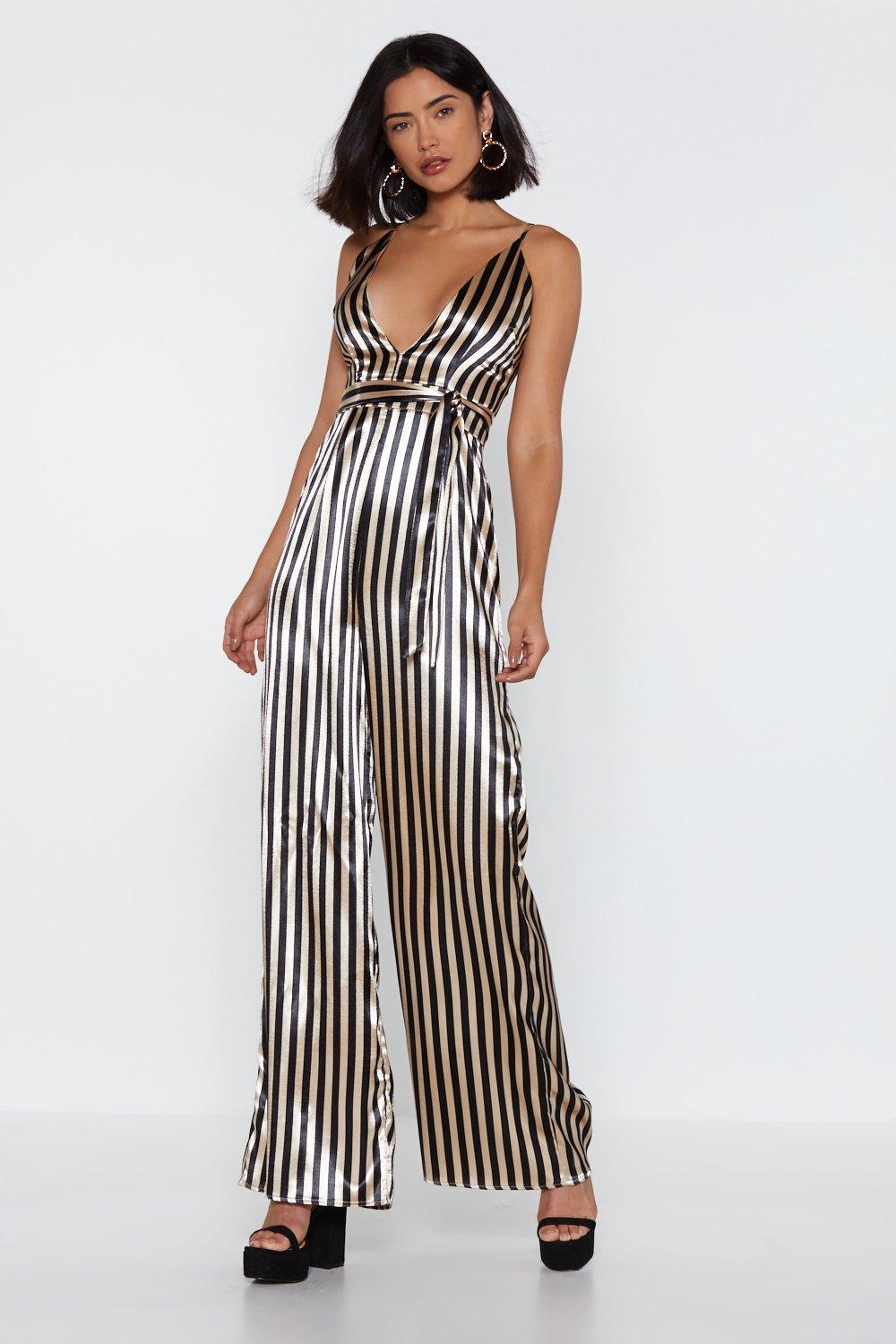 plunge wide leg jumpsuit