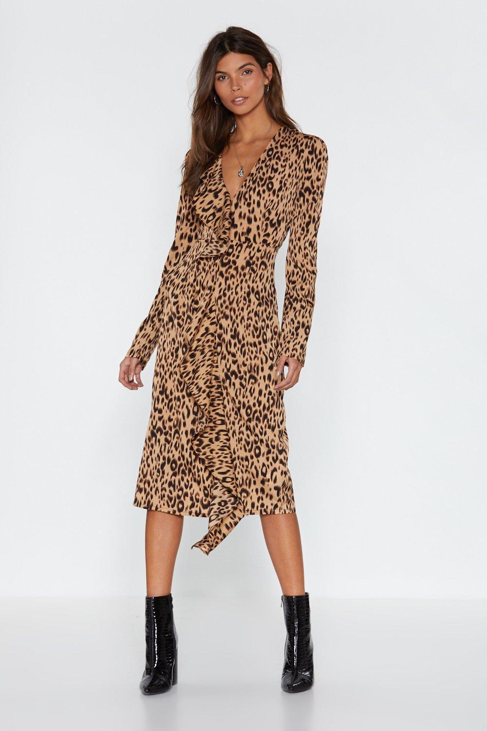 leopard print dress midi