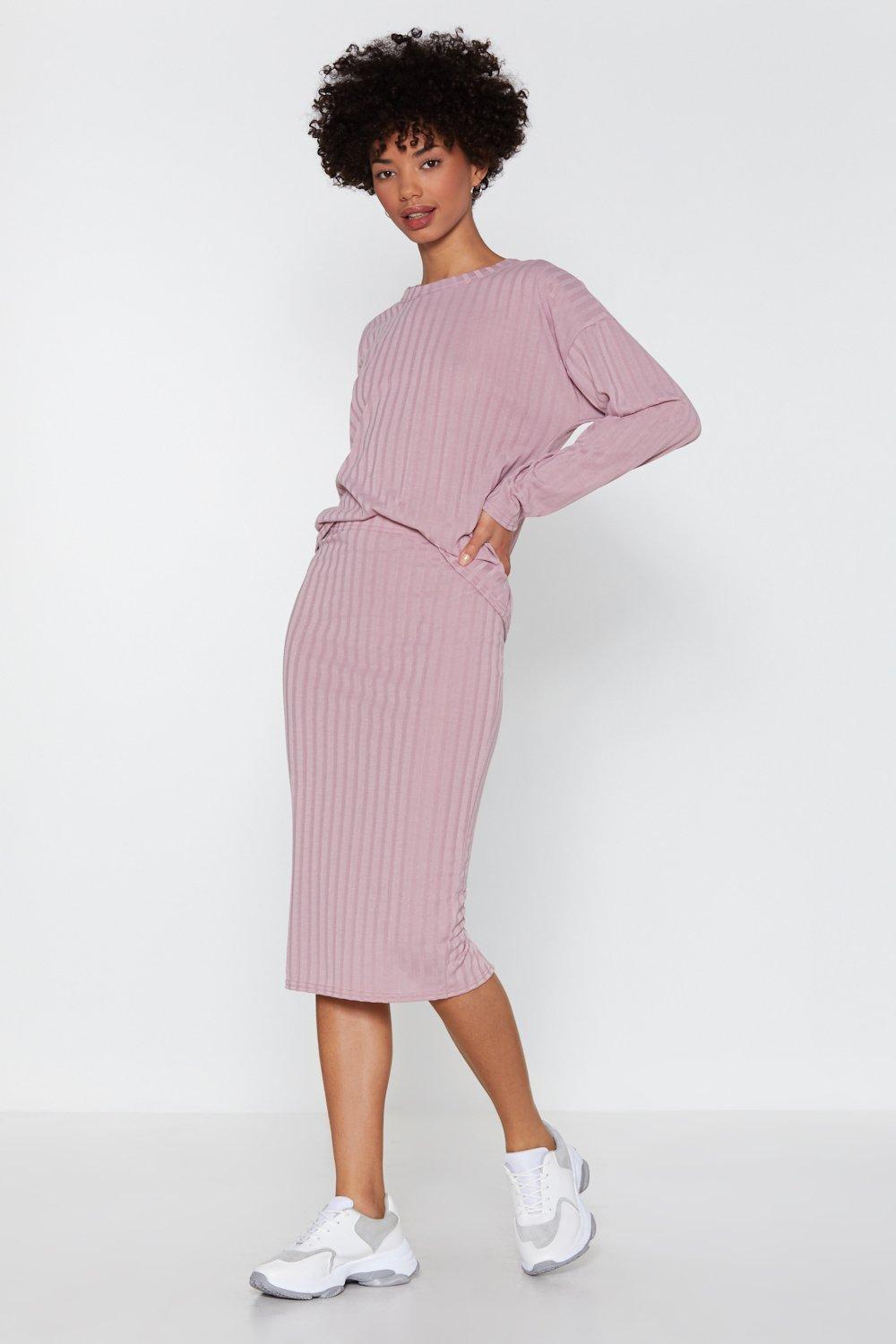 knitted skirt and jumper set