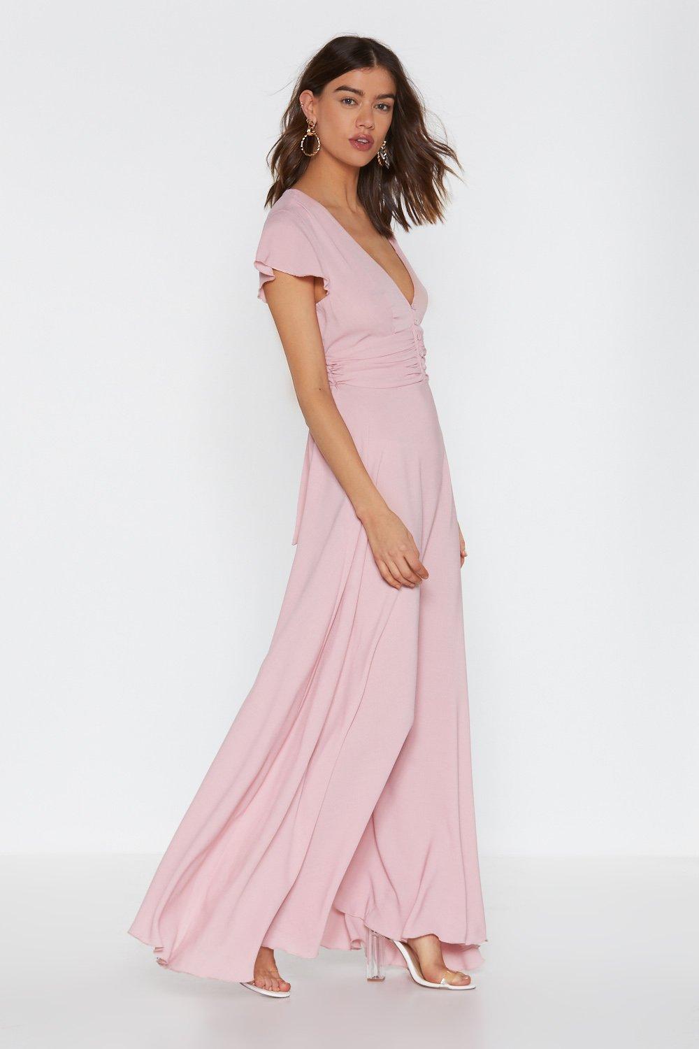 v neckline maxi dress