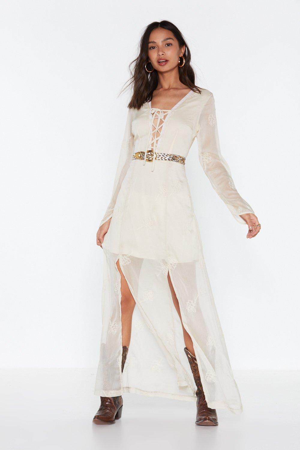 cream embroidered maxi dress