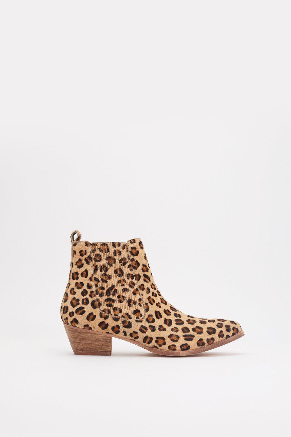 leopard skin chelsea boots