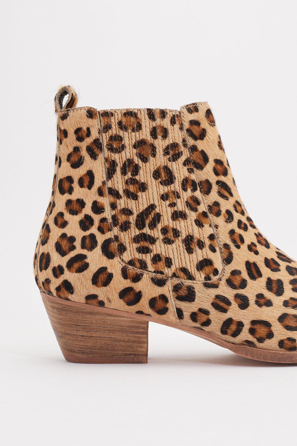 leopard skin chelsea boots