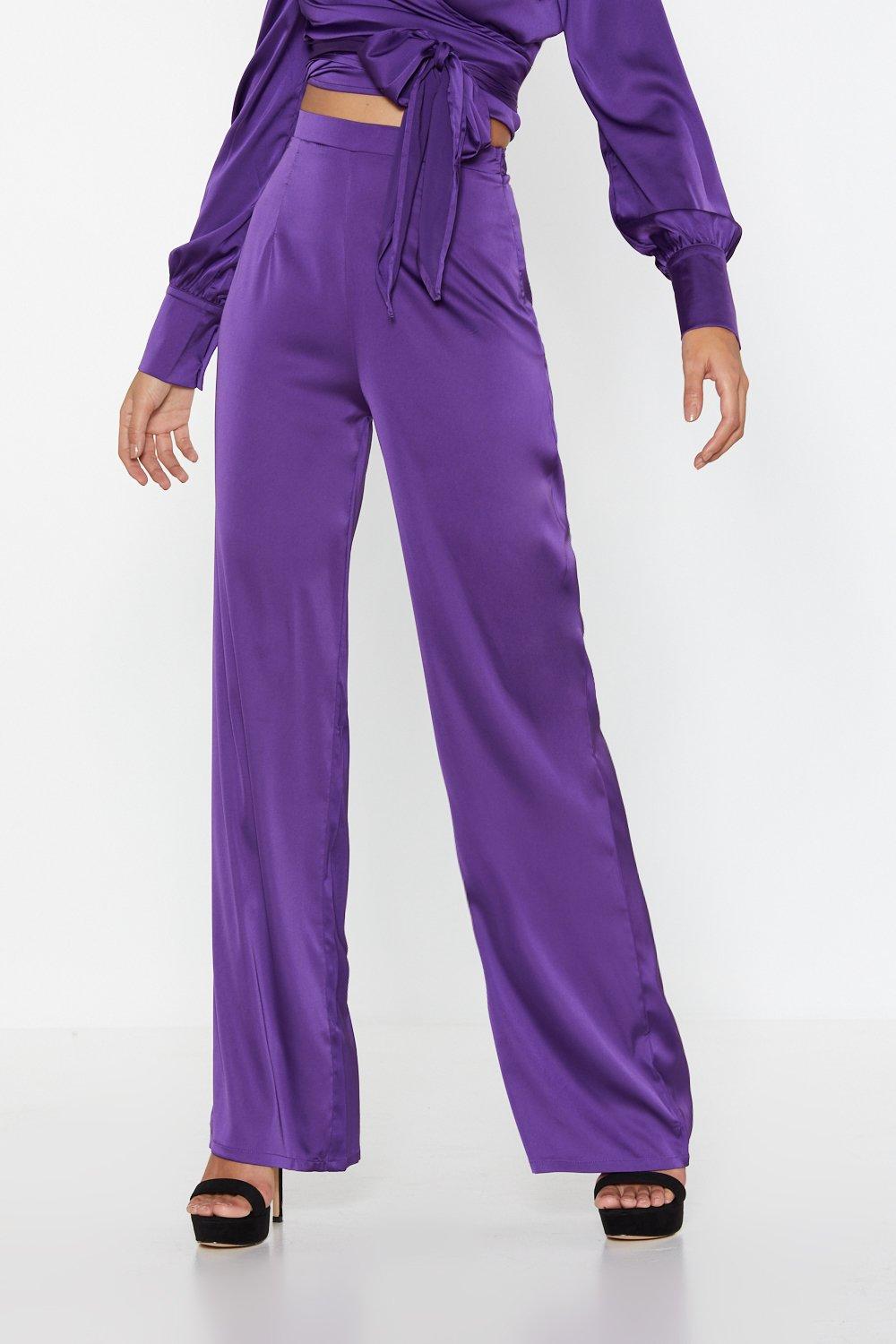 high waisted purple pants