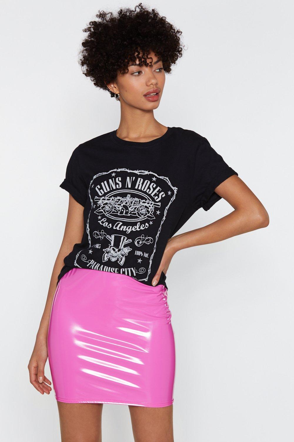 bubblegum pink pencil skirt