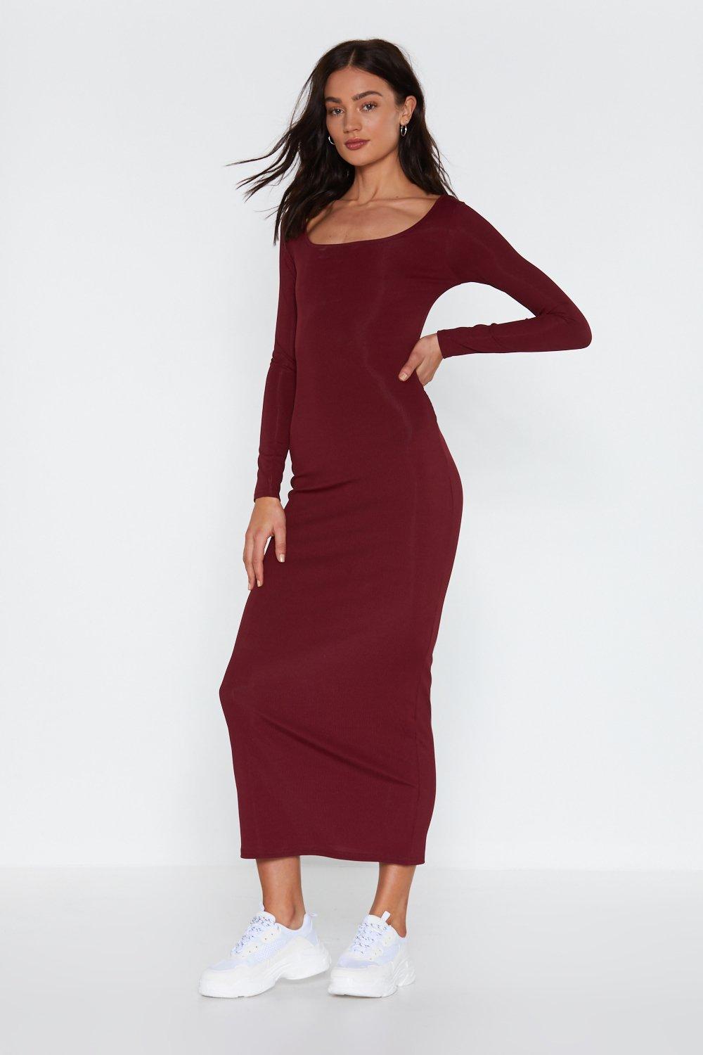 midaxi dress with sleeves