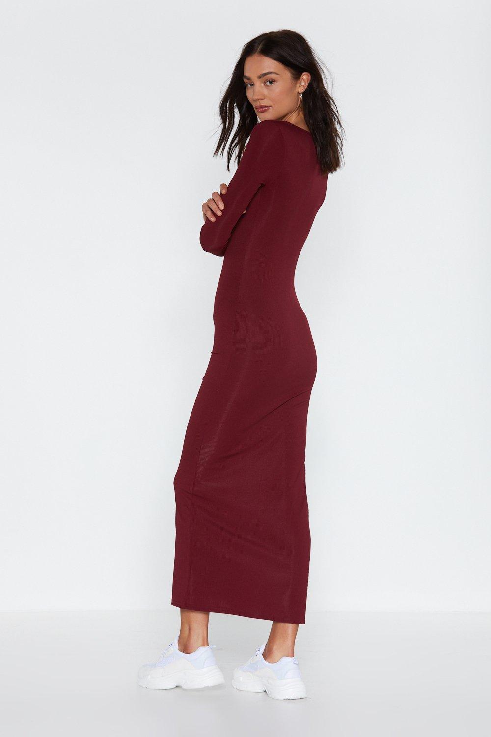 long sleeve midaxi dress