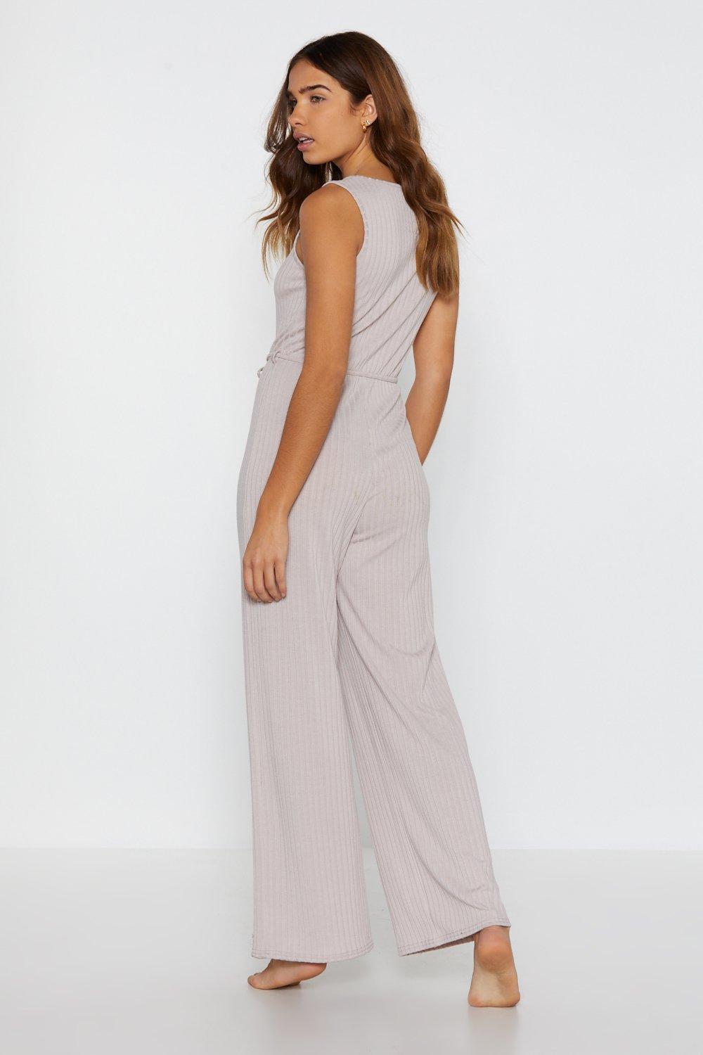 wide leg lounge jumpsuit