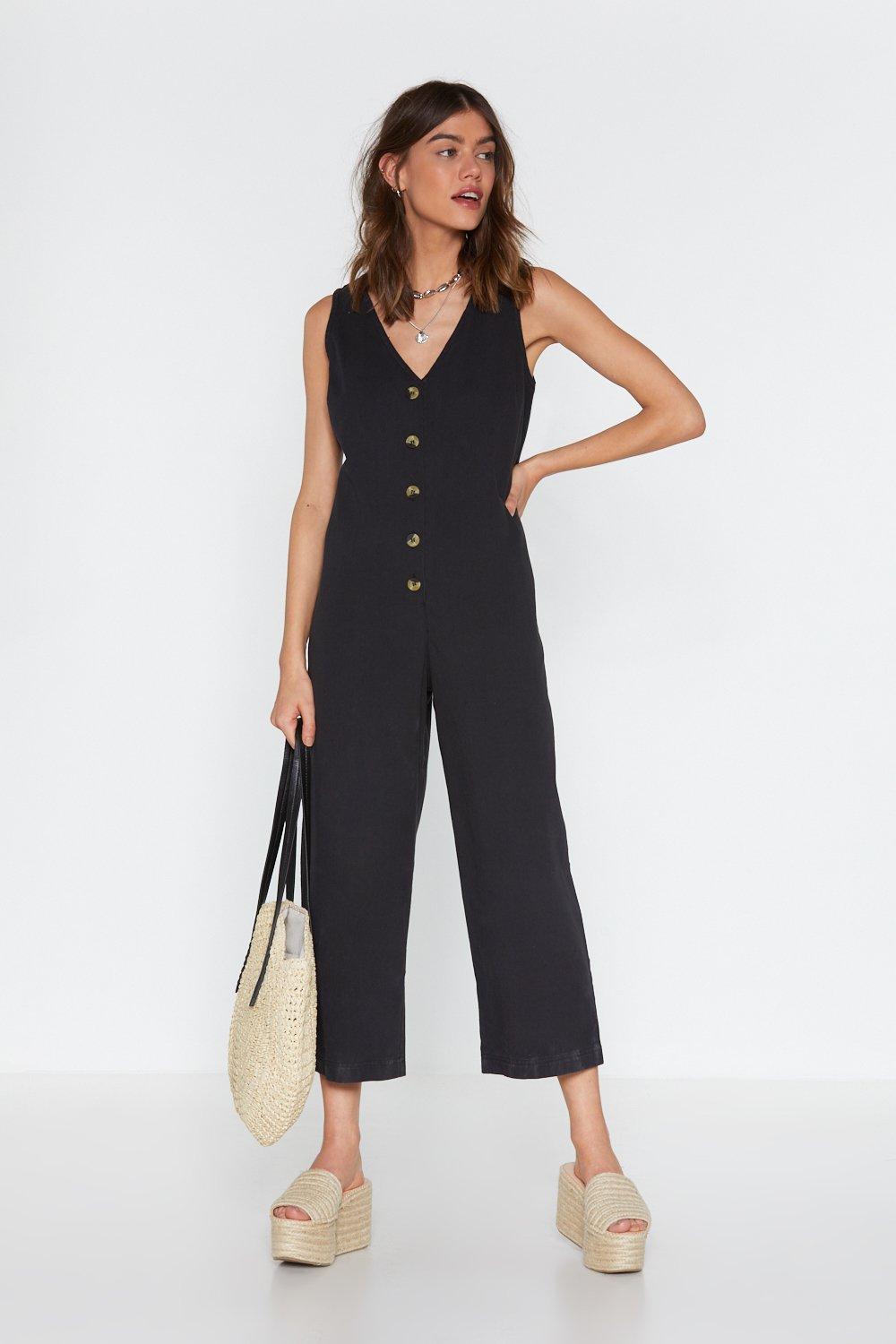 black cropped leg jumpsuit