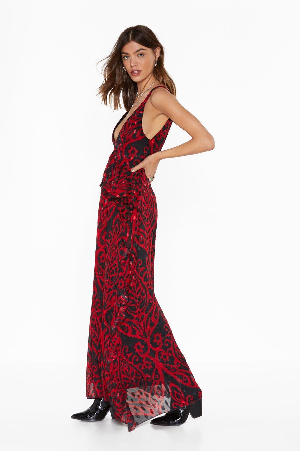 jacquard red dress