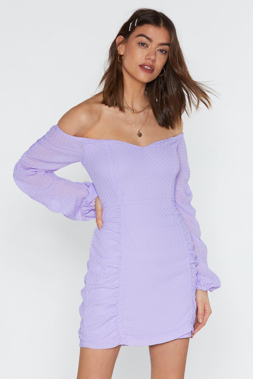 nasty gal off the shoulder dress