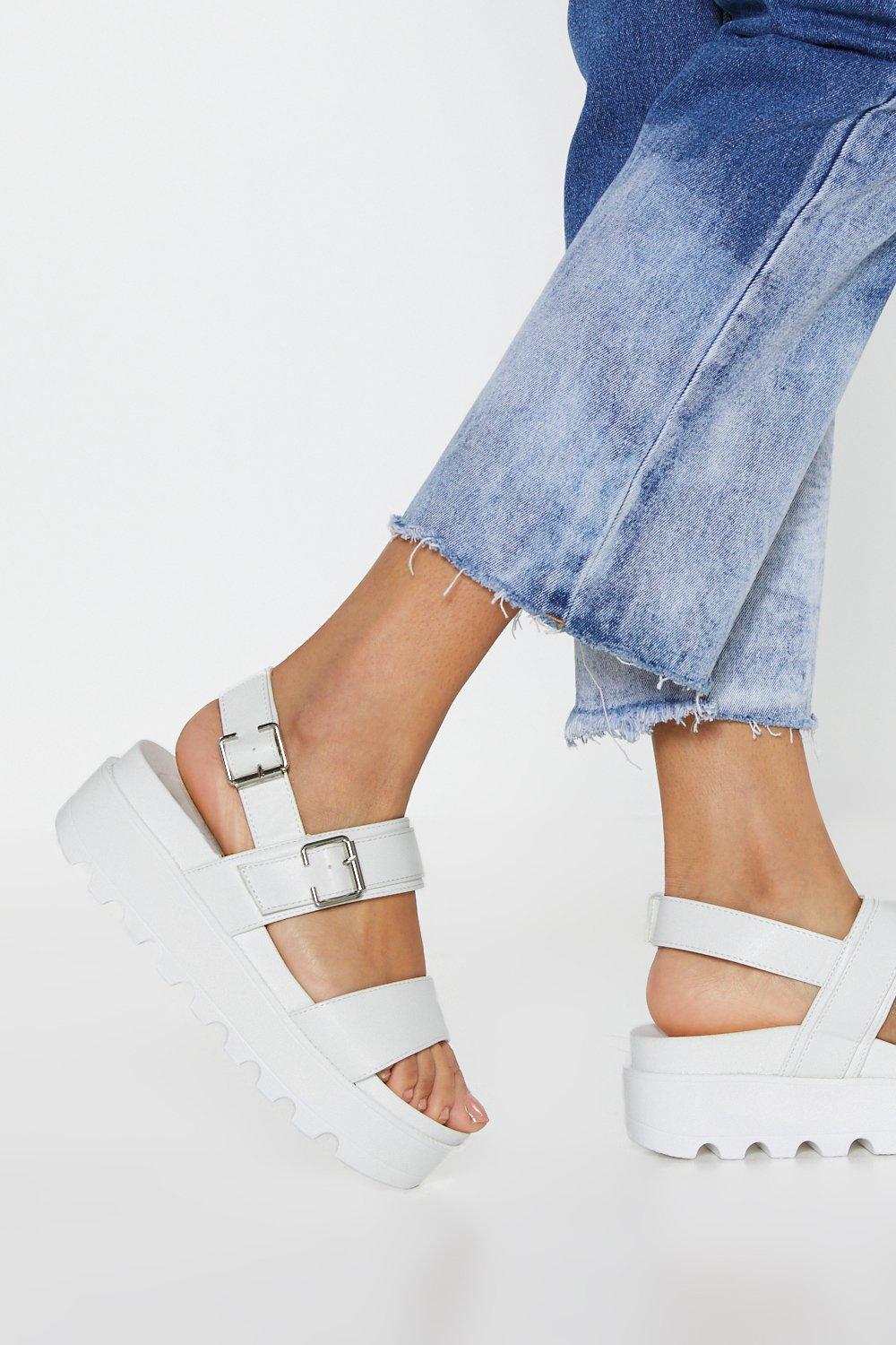 faux leather platform sandals