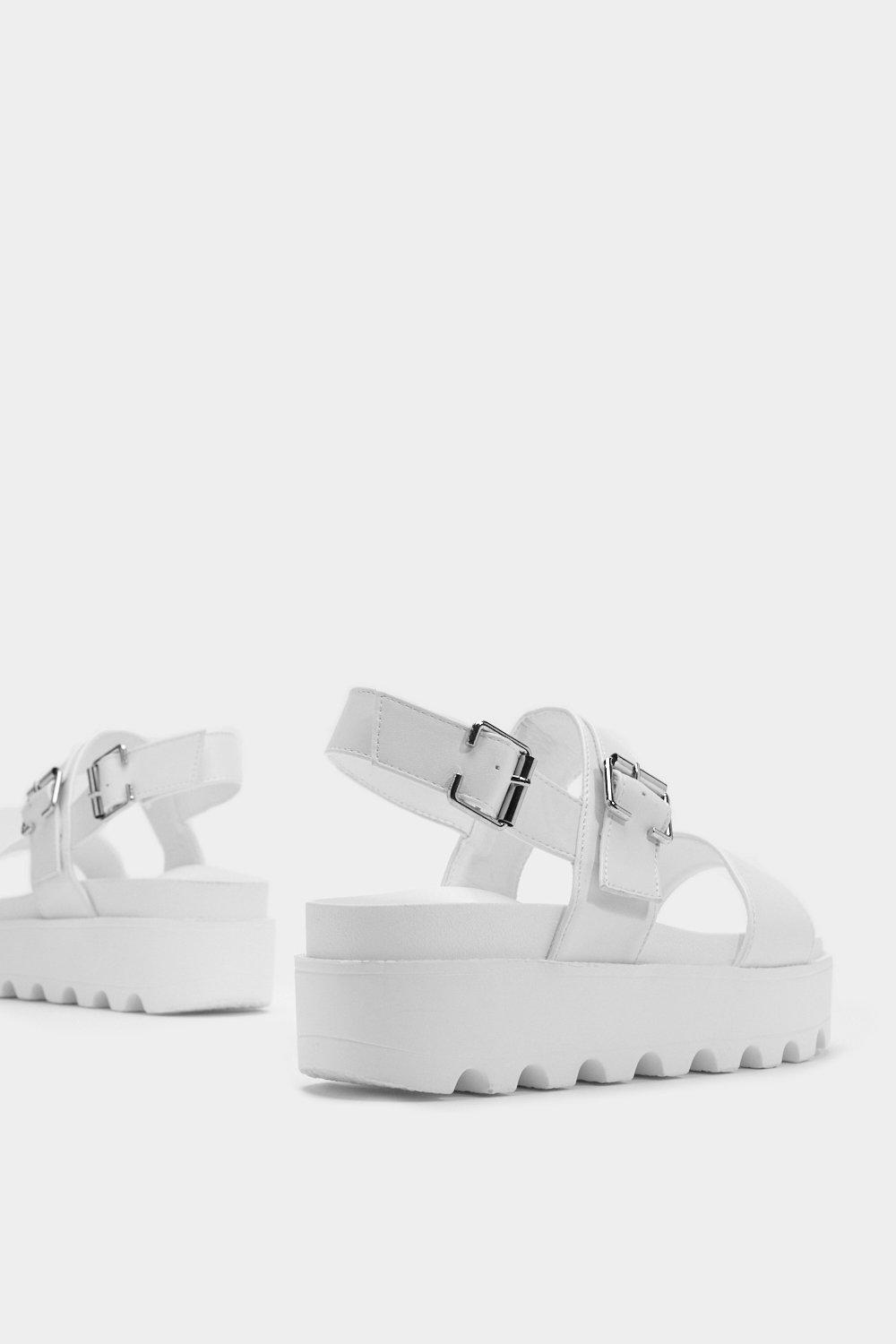nasty gal white platform sandals