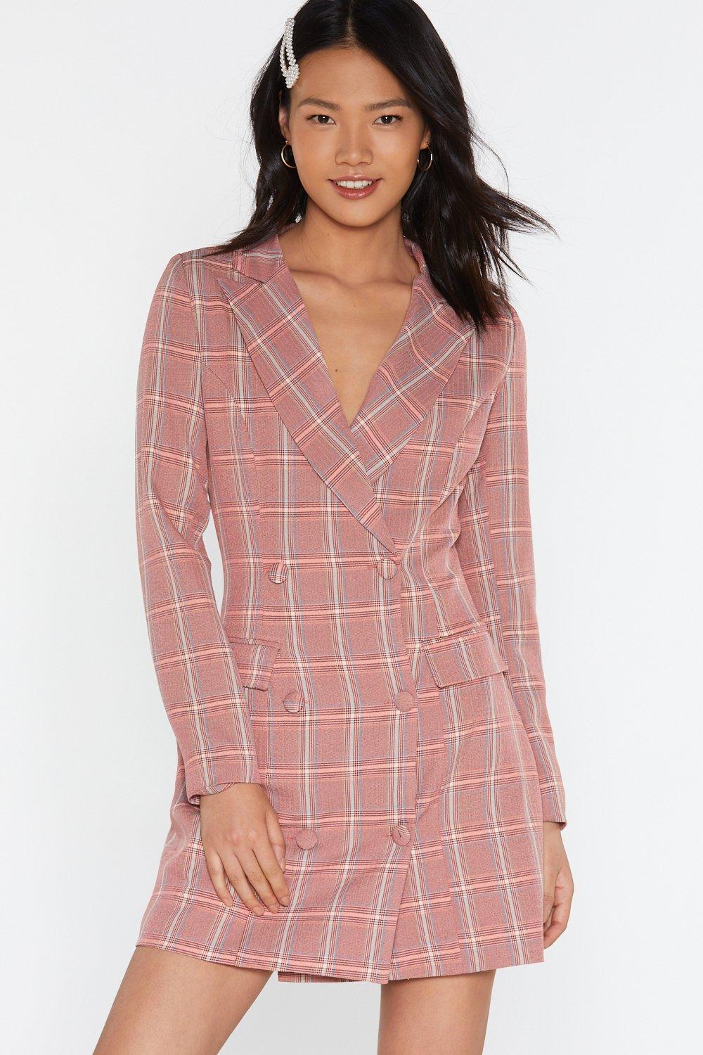 tartan blazer dress