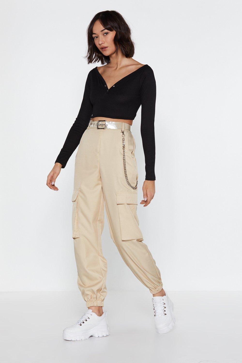 high waisted cargo pants